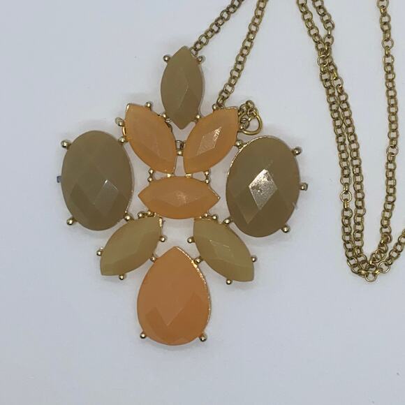 Bronze-Tone Multi-tone Orange Textured Necklace - Picture 4 of 6